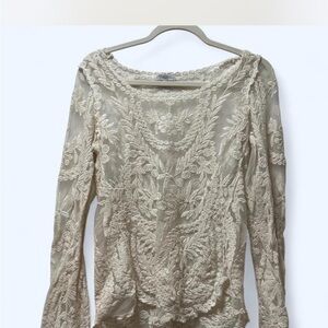 Elegant Cream Lace Women's Top